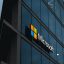 microsoft bygning, sort baggrund logo